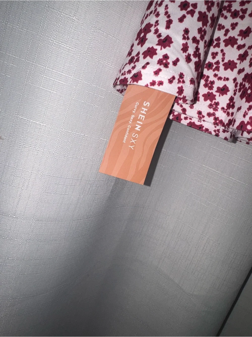 SHEIN White Maxi Slip Skirt with Pink Floral Print